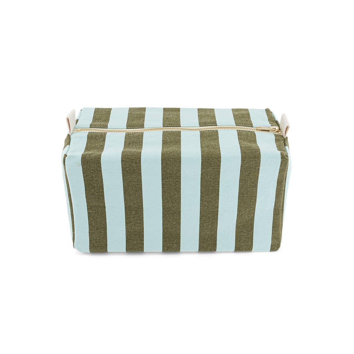 Rose in April | Vic Toiletry Bag Stripes Aqua / Olive