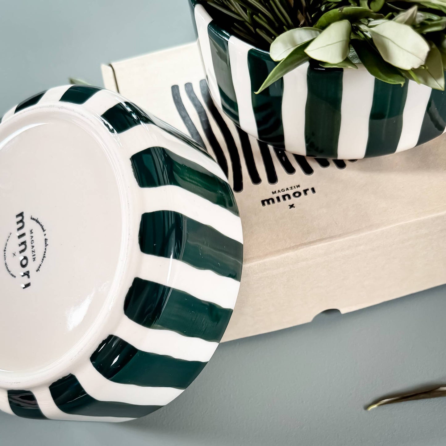 Magazin Minori - Bowl Stripes - gentle green