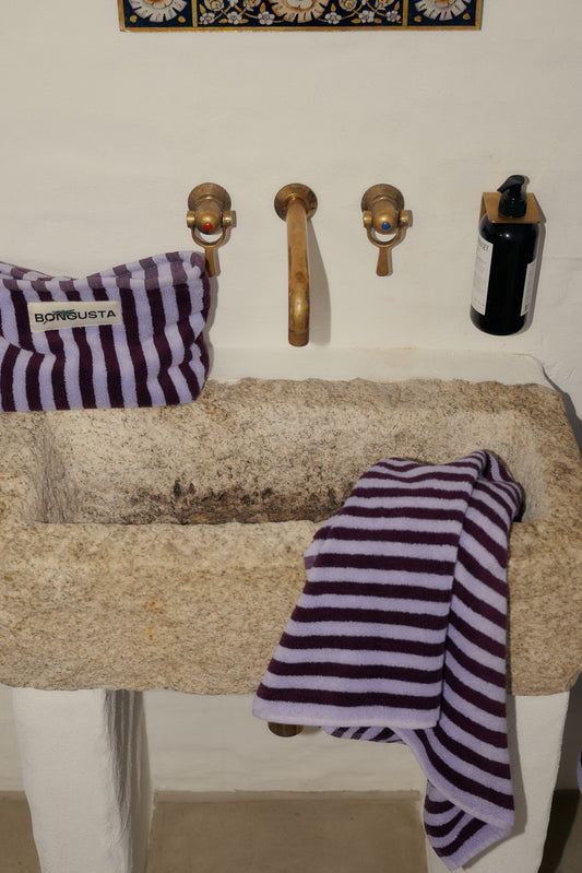 Naram Hand Towel | Wine & Lavender Blue