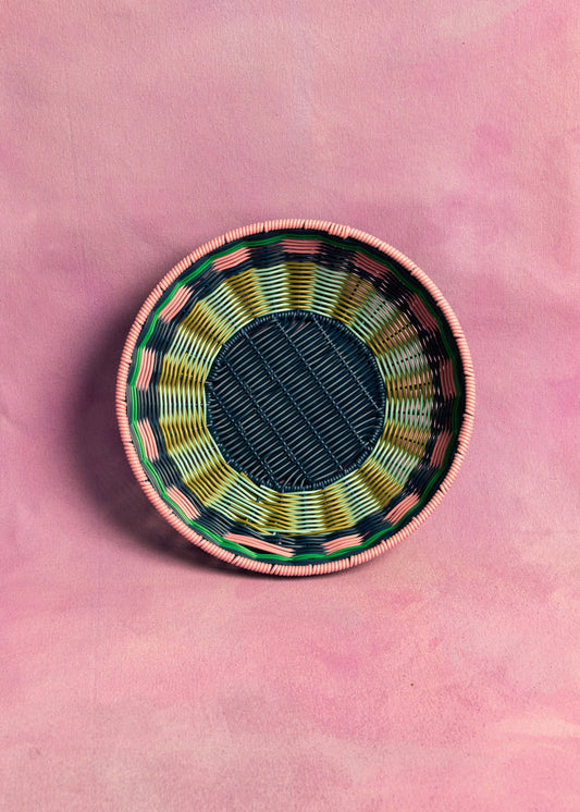 MÆGEN - Maegen Woven Bowl - Pink/Navy