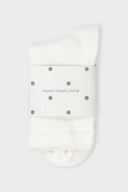 moshi moshi mind - Story Rib Socks - Ecru