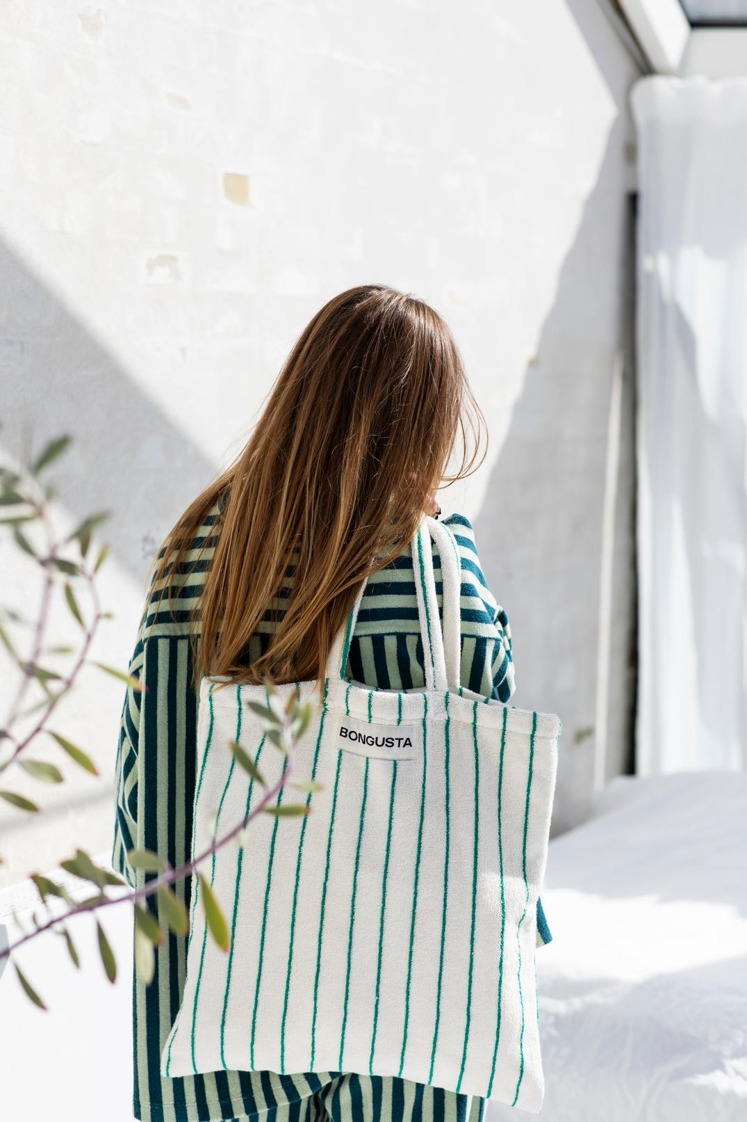 Naram Tote Bag | Pure White & Grass
