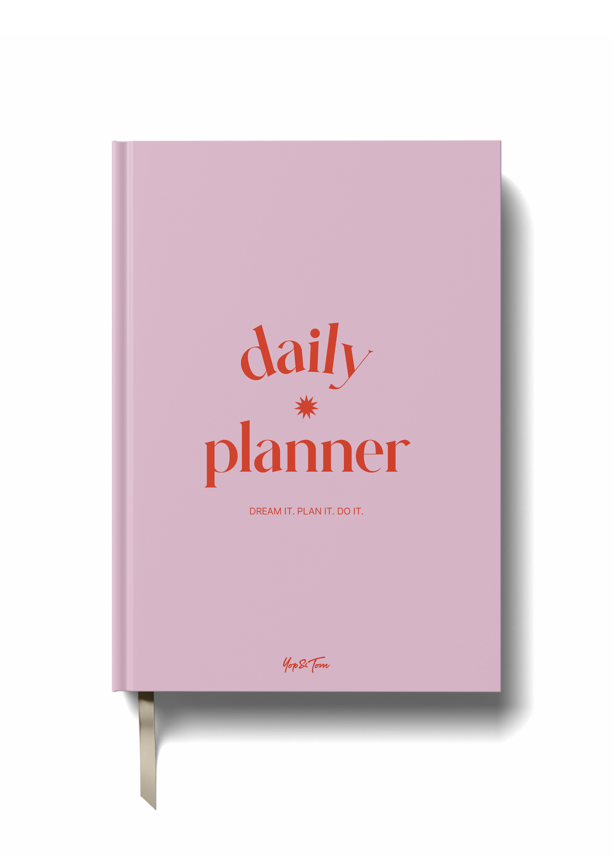 Yop & Tom | Journals, Notebooks & Planners - Undated Daily Planner Pink & Red | Page a Day | Hardcover