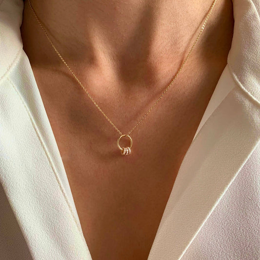 Meora Paris - 18k Gold Plated Circle Trio Necklace