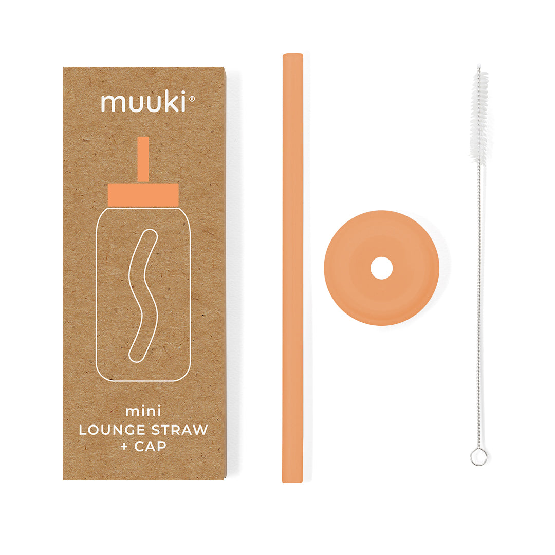 Muuki Mini Lounge Straw + Cap | Tropical Papaya