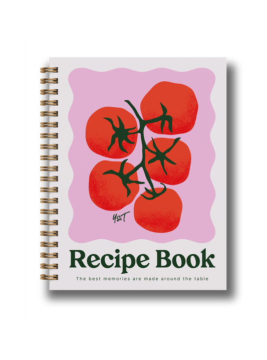 Yop & Tom | Journals, Notebooks & Planners - Tomato Recipe Journal | A5 Spiral Hardcover Recipe Book