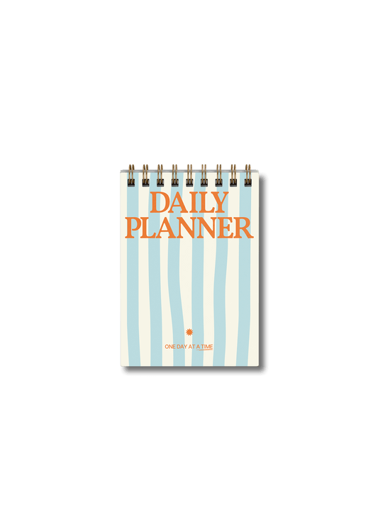 Yop & Tom | Journals, Notebooks & Planners - Wirebound Pocket A6 Daily Planner Pad - Blue Stripes