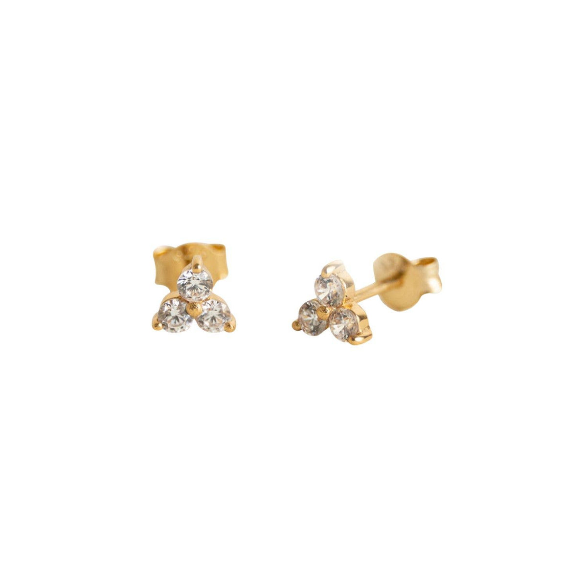 Claire Hill Designs - Triple Sparkly Gold Mini Stud Earrings