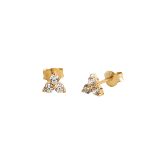 Claire Hill Designs - Triple Sparkly Gold Mini Stud Earrings