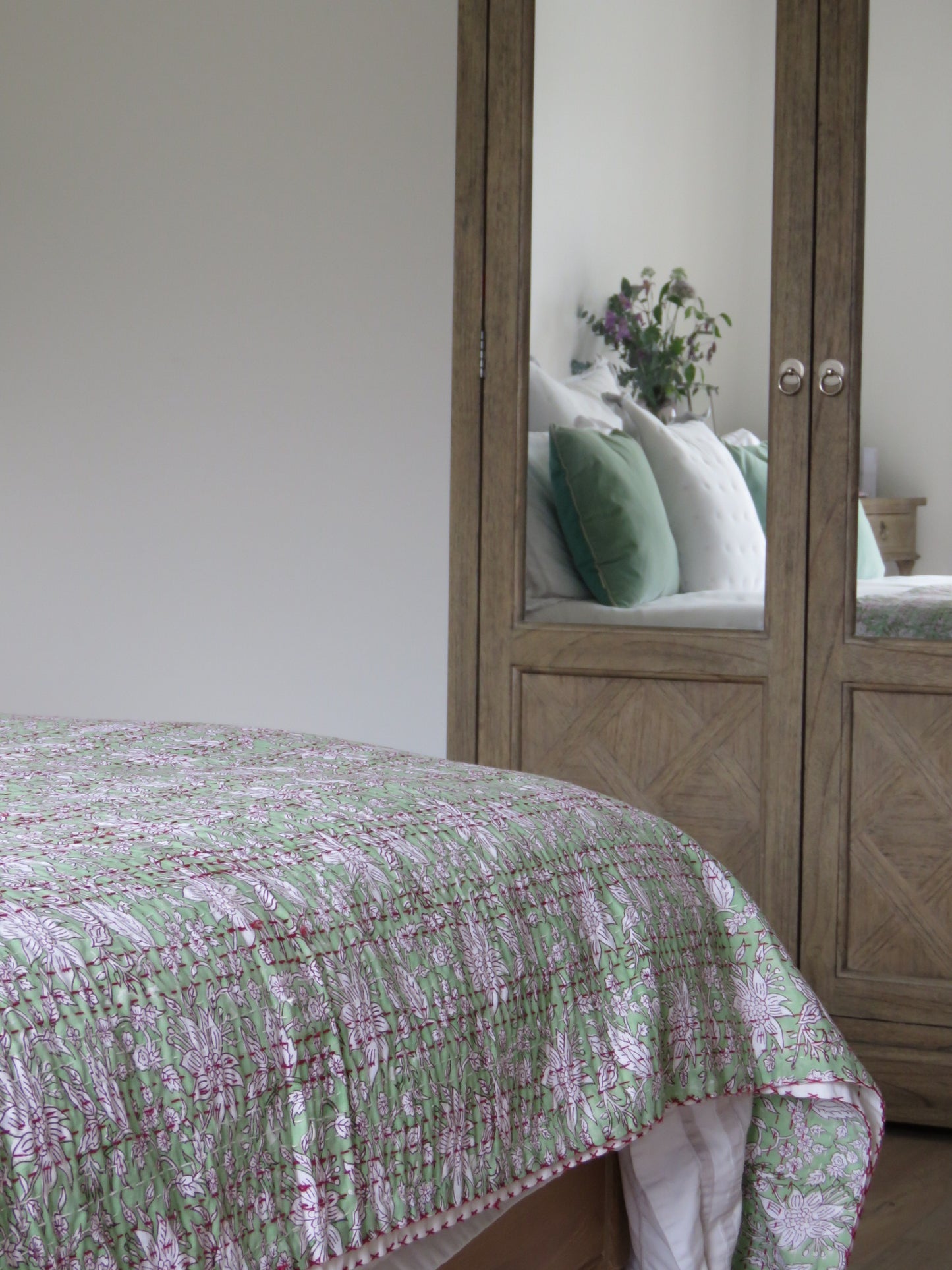 Claire Beaugrand - “Almond” printed cotton bedspread