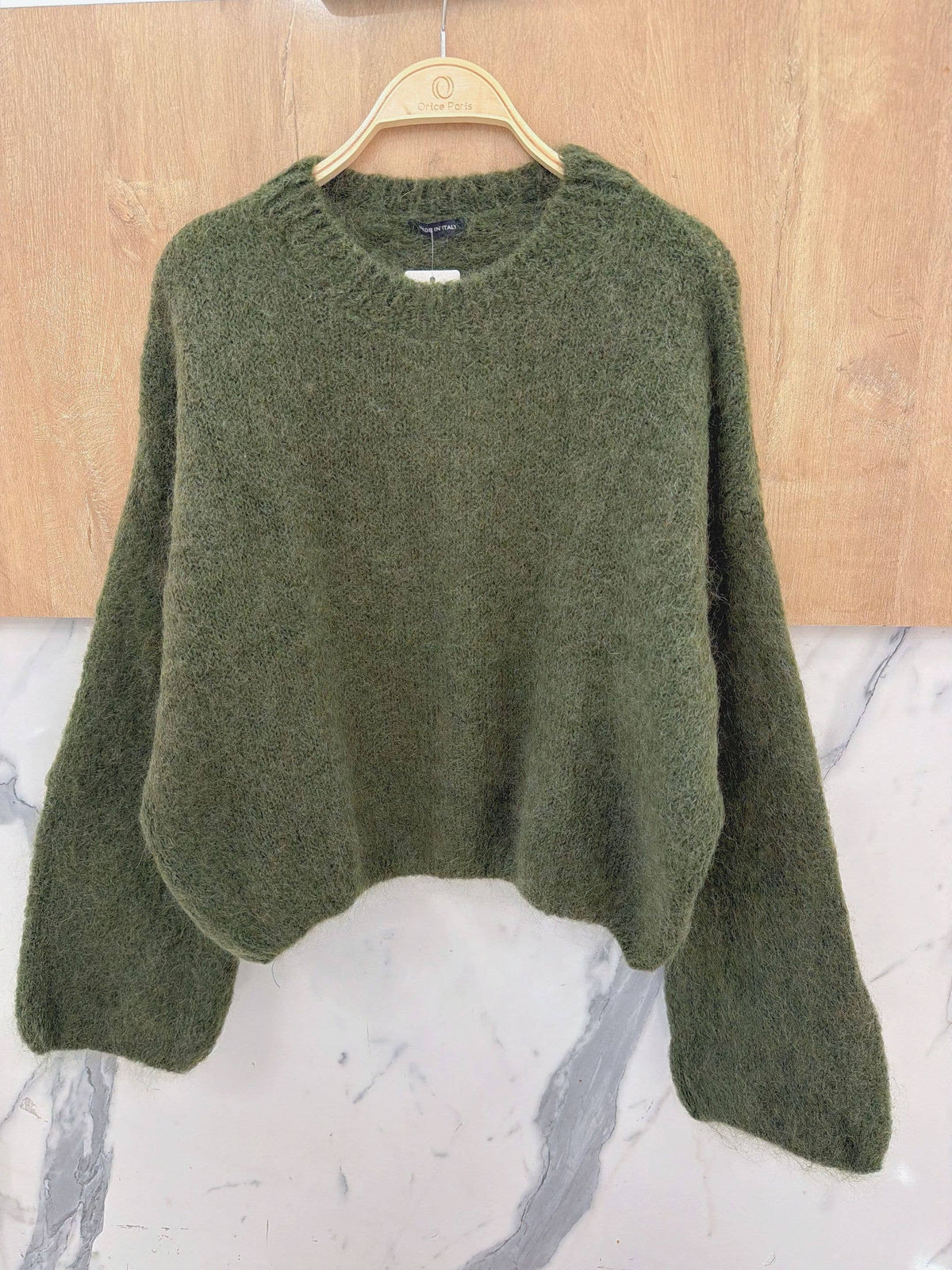 Orice - Round-neck pullover in kid mohair & wool - Made in Italy