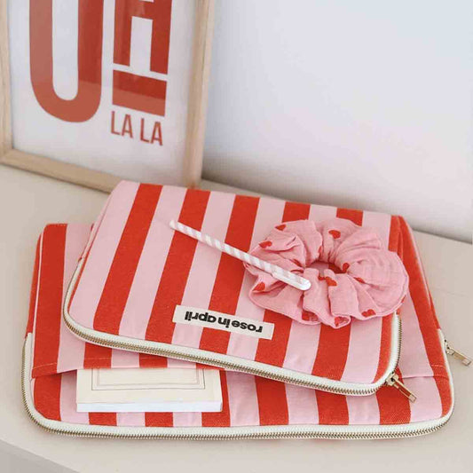Rose in April | IPad sleeve Anouk stripes Candy / tomato