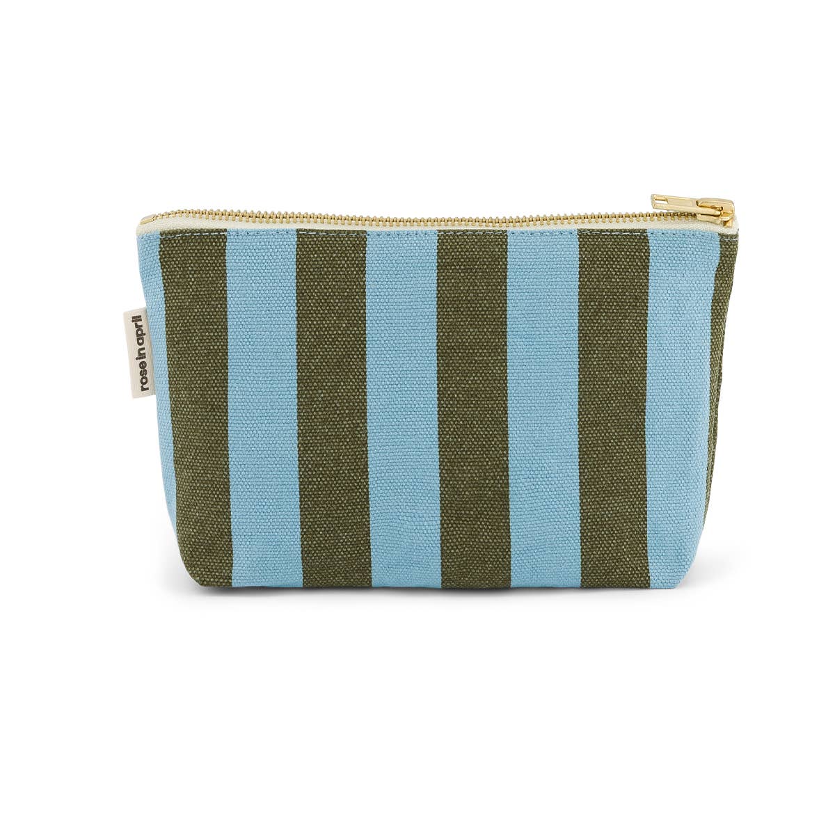 Rose in April - Pouch Sofia Stripes Olive / Blue