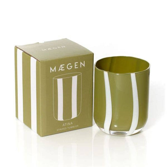 MÆGEN - Atina Glassware - Olive & White