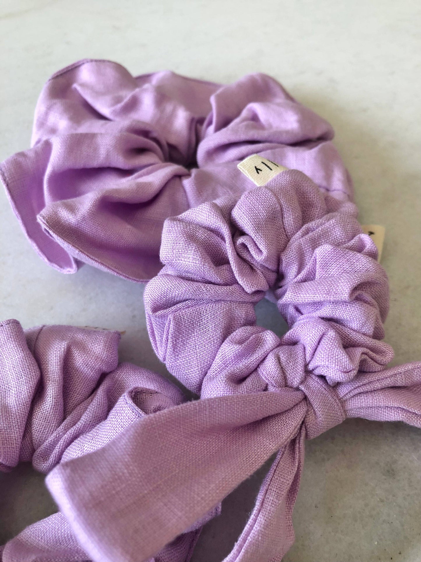 Billy Bamboo - PURE LINEN SCRUNCHIES - lavender