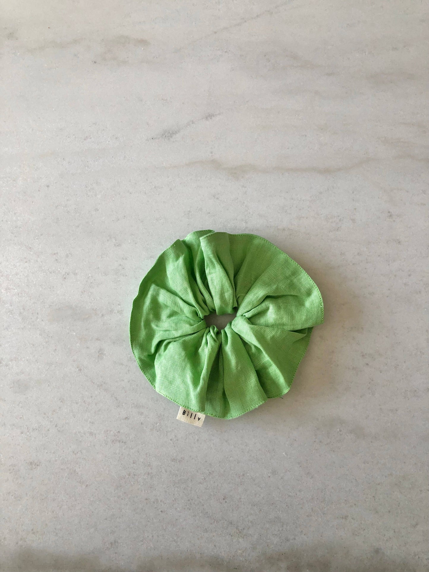 Billy Bamboo - PURE LINEN SCRUNCHIES - apple green