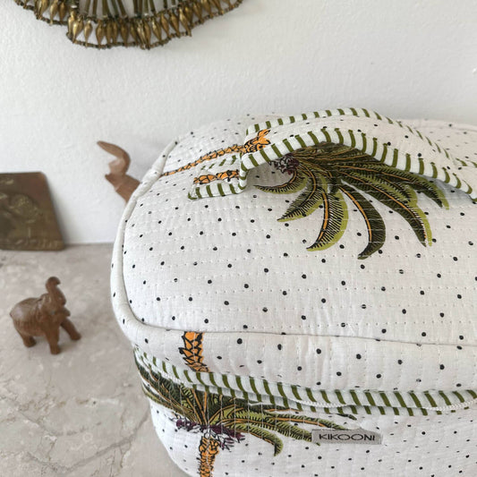 kikooni - Large cosmetic bag BIG BEAUTY "Palms with S"
