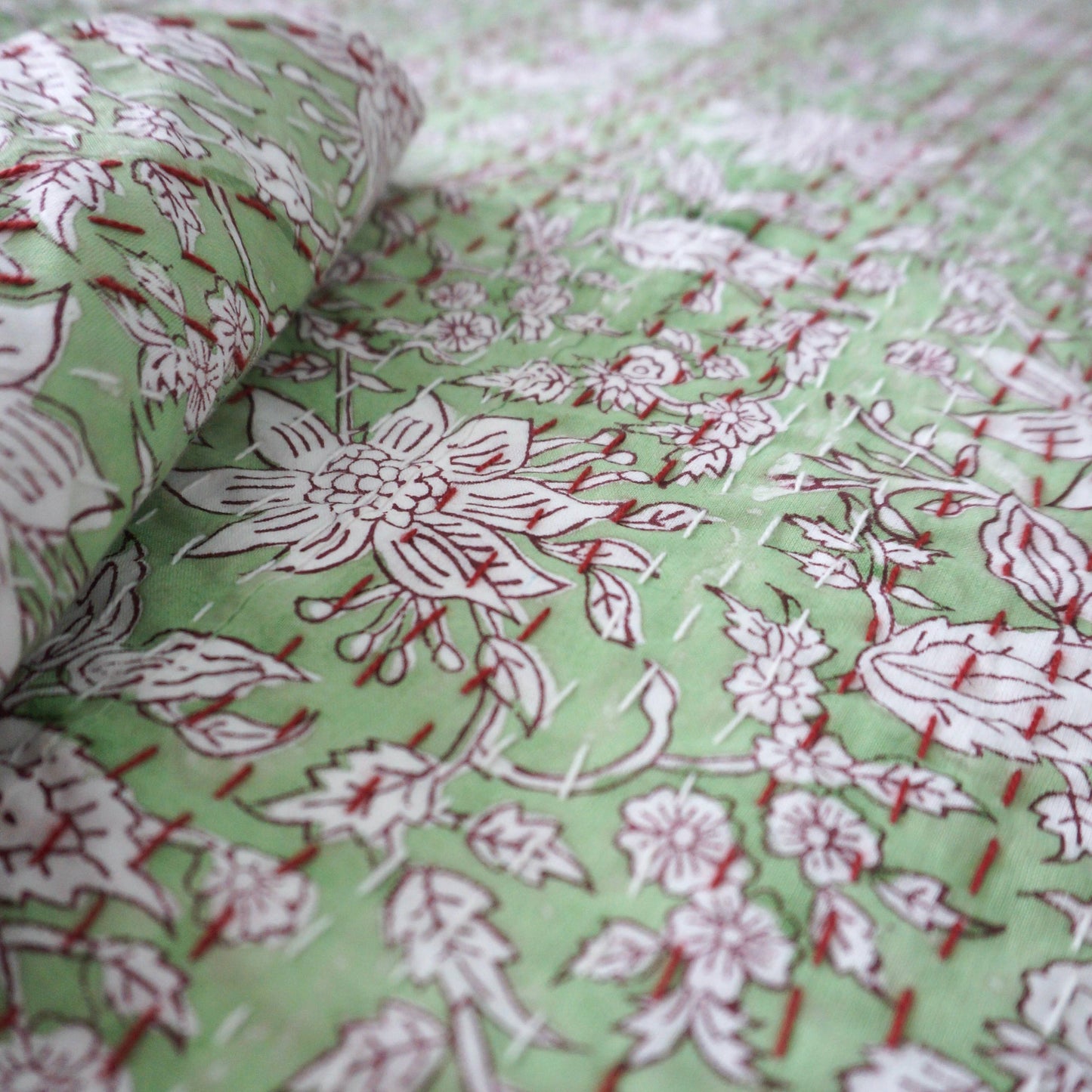 Claire Beaugrand - “Almond” printed cotton bedspread