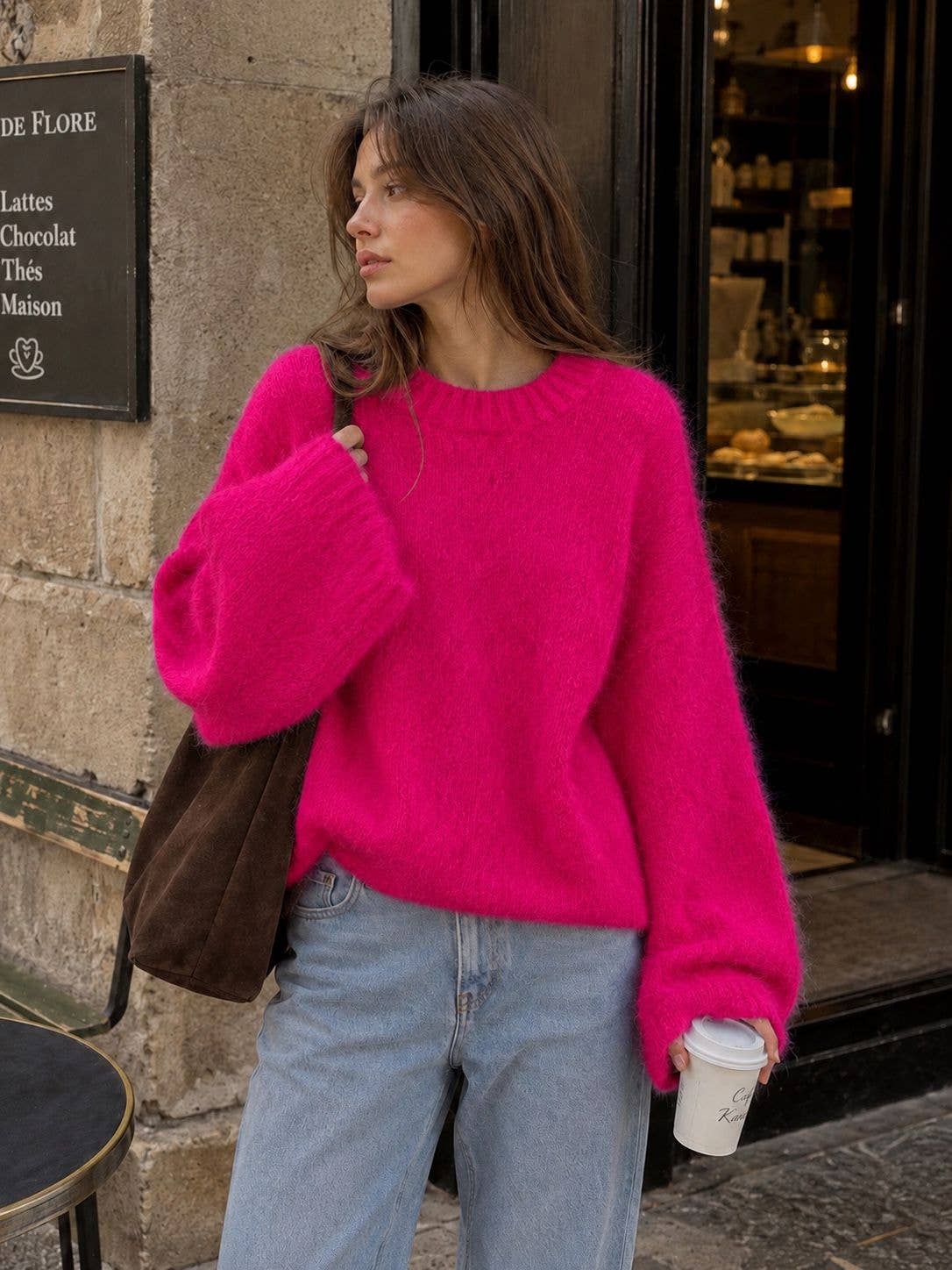 Orice - Round-neck pullover in kid mohair & wool - Made in Italy