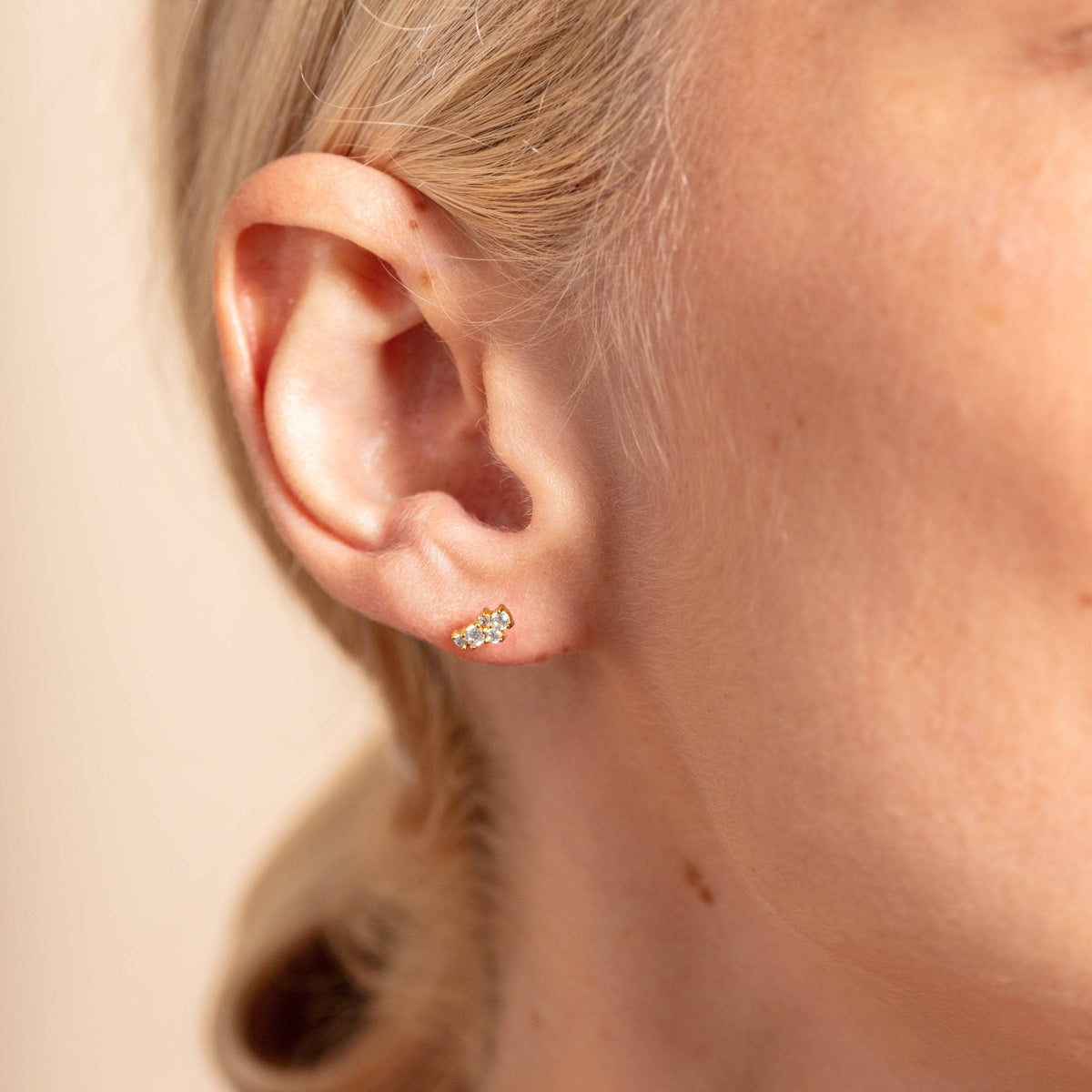 Claire Hill Designs - Galaxy Sparkly Gold Stud Earrings