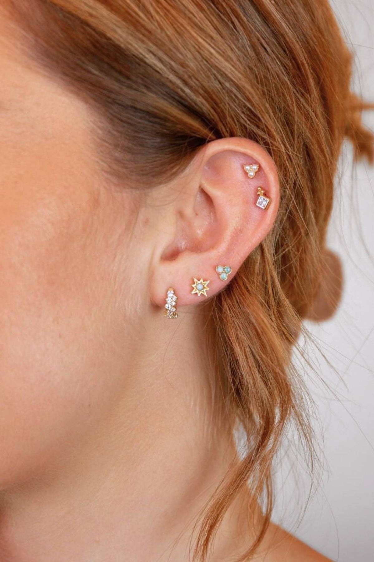 Claire Hill Designs - Galaxy Sparkly Gold Huggie Earrings