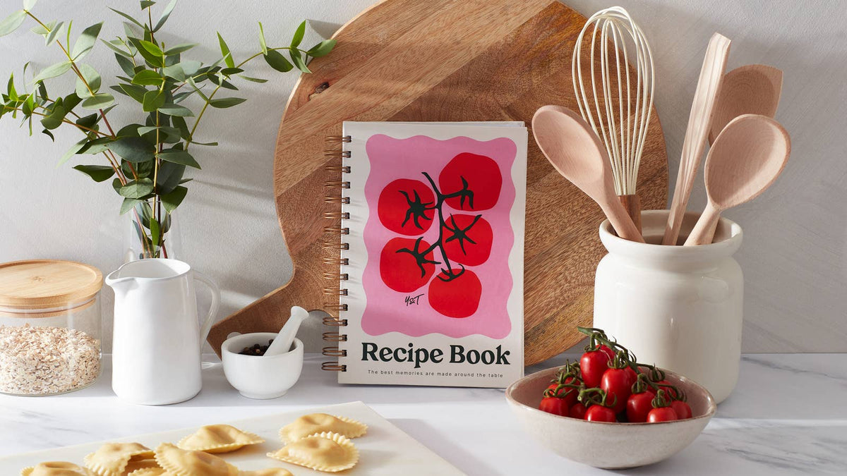 Yop & Tom | Journals, Notebooks & Planners - Tomato Recipe Journal | A5 Spiral Hardcover Recipe Book
