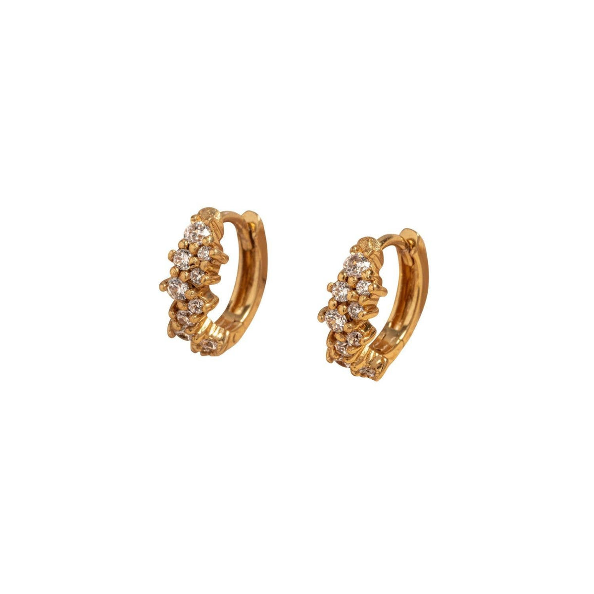 Claire Hill Designs - Galaxy Sparkly Gold Huggie Earrings
