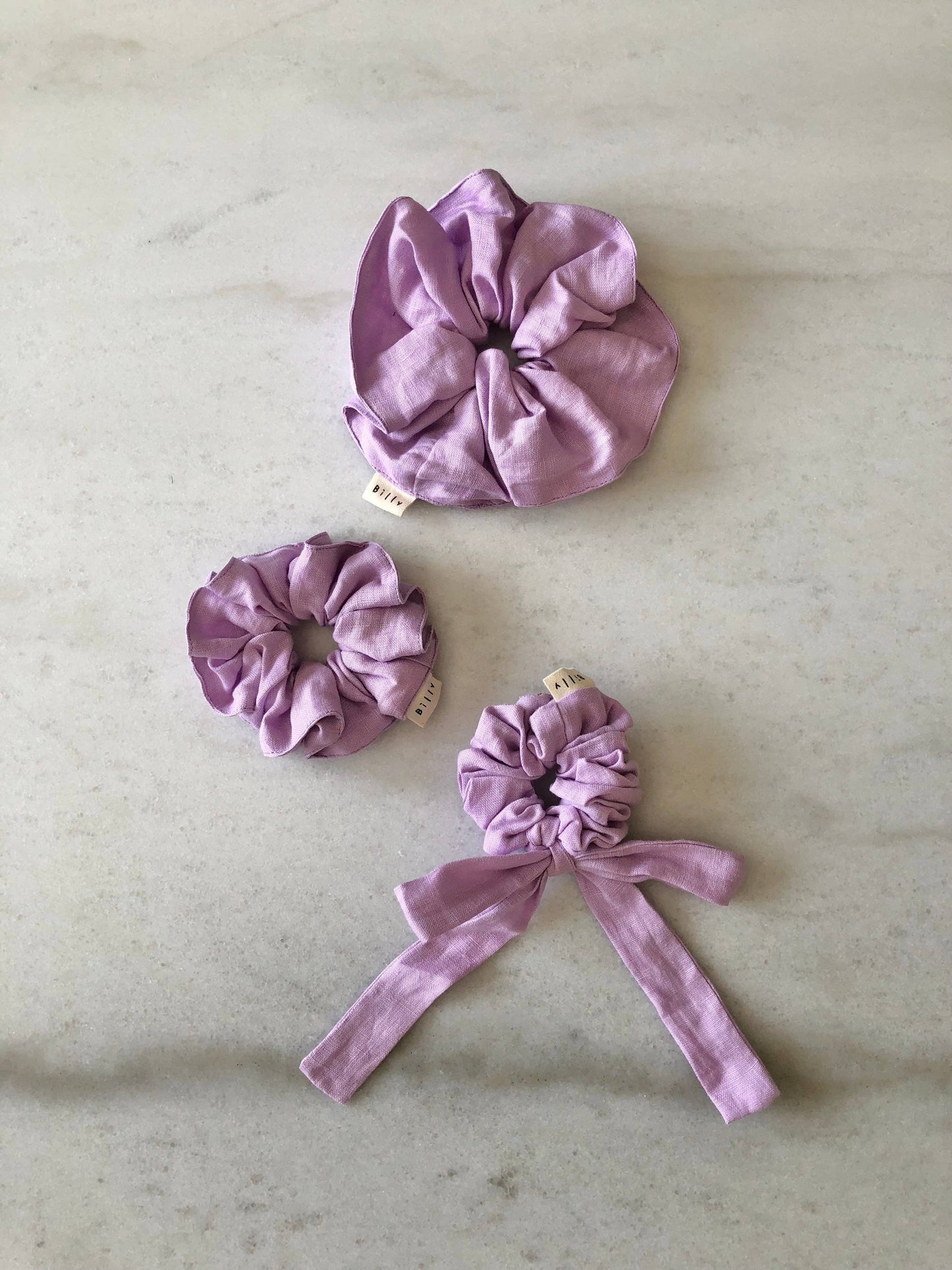 Billy Bamboo - PURE LINEN SCRUNCHIES - lavender