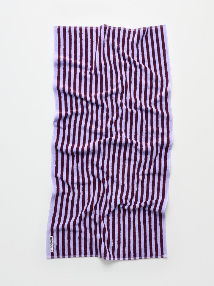 Naram Bath Towel | Wine & Lavender Blue