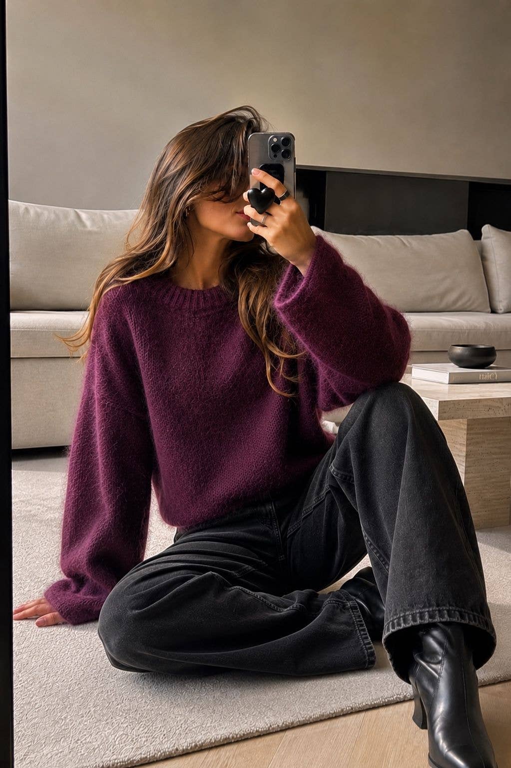 Orice - Round-neck pullover in kid mohair & wool - Made in Italy