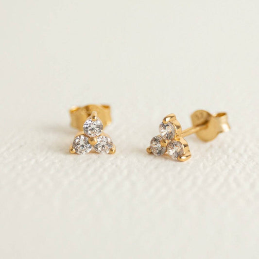 Claire Hill Designs - Triple Stud Gold Vermeil Earrings | Subtle Sparkle & Effortless Sophistication