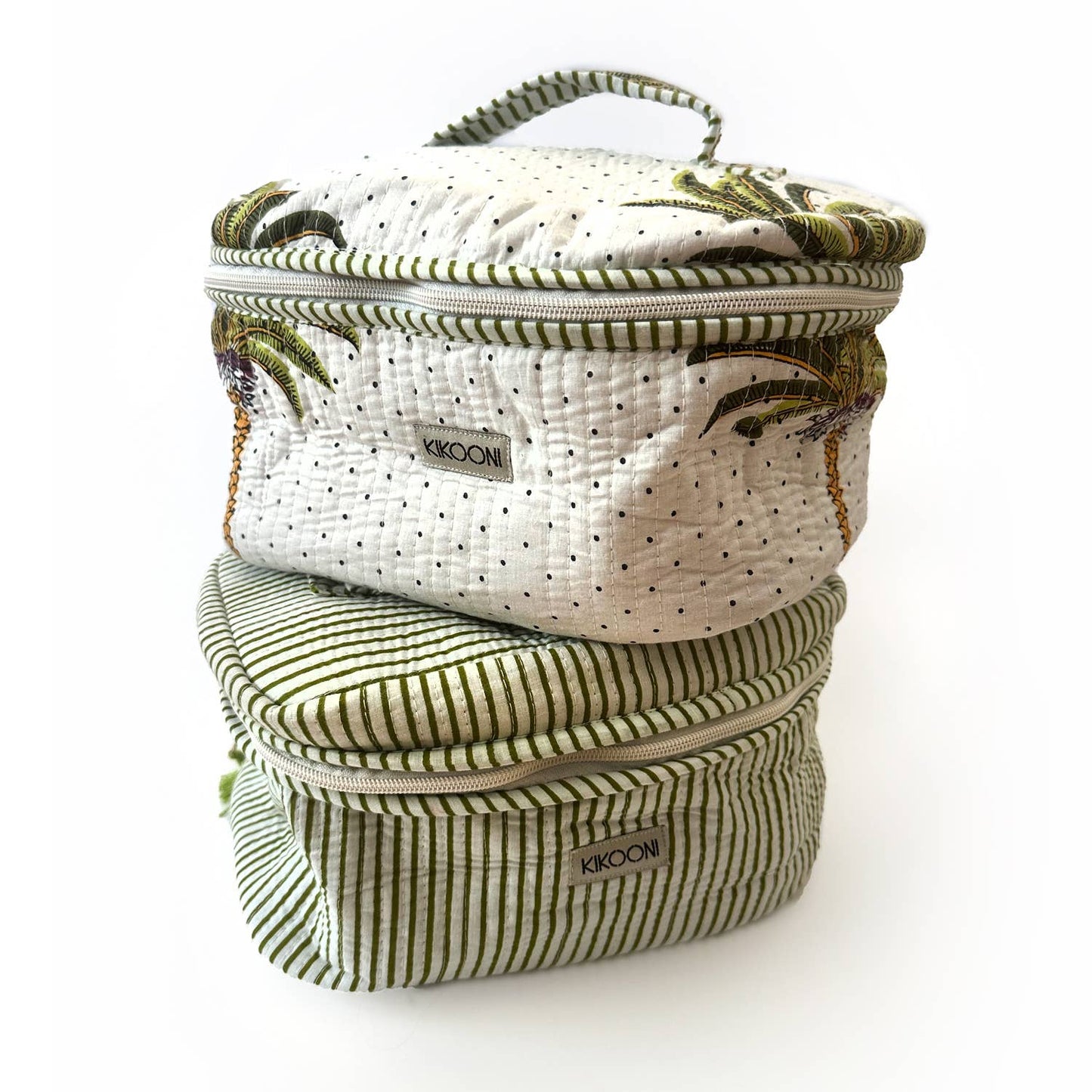 kikooni - Large cosmetic bag BIG BEAUTY "Palms with S"