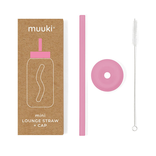 Muuki Mini Lounge Straw + Cap | Flamingo Pink