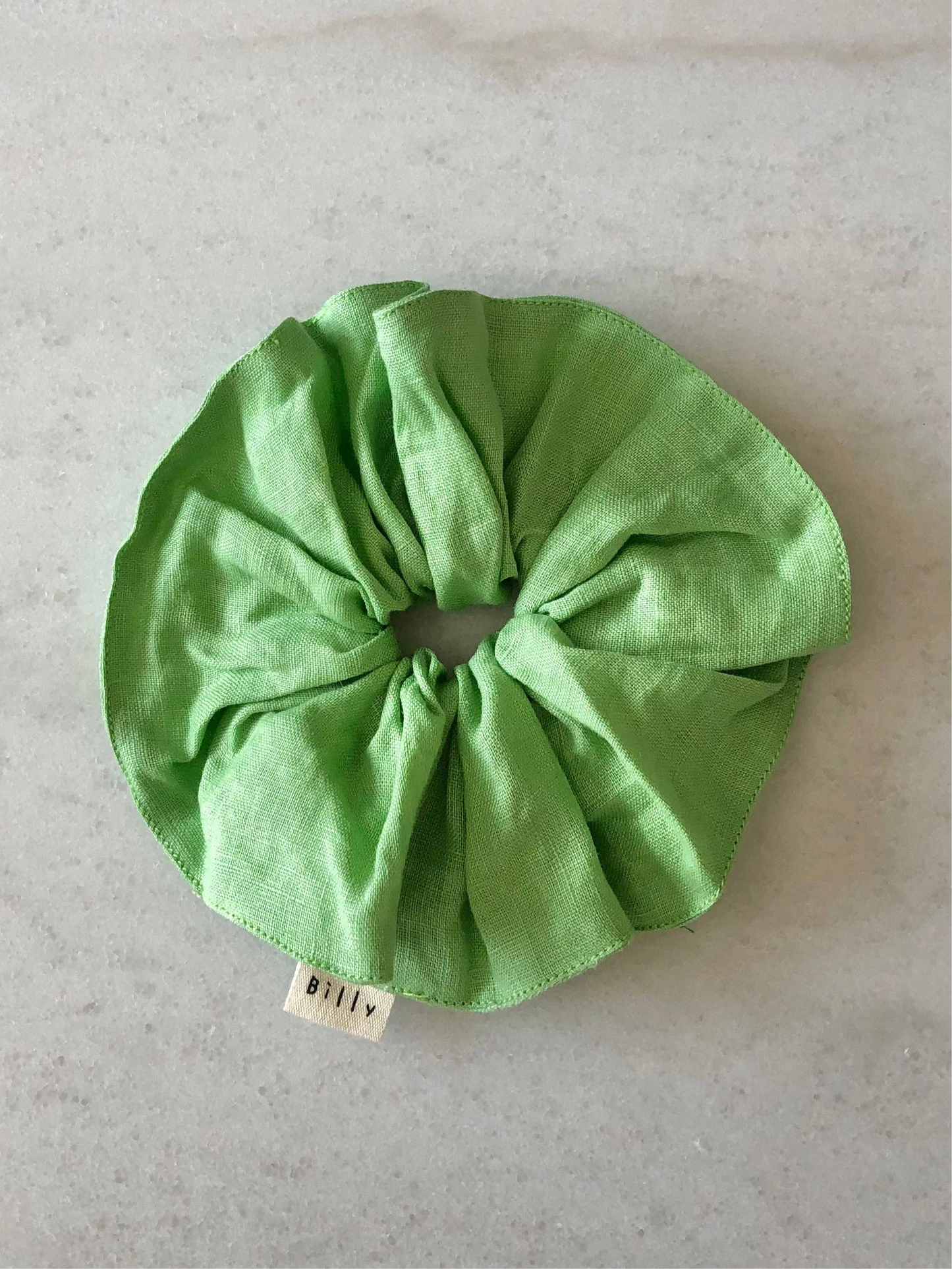 Billy Bamboo - PURE LINEN SCRUNCHIES - apple green