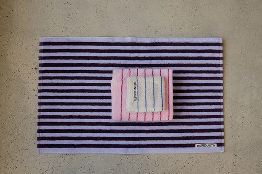 Naram Bath Mat | Wine & Lavender Blue