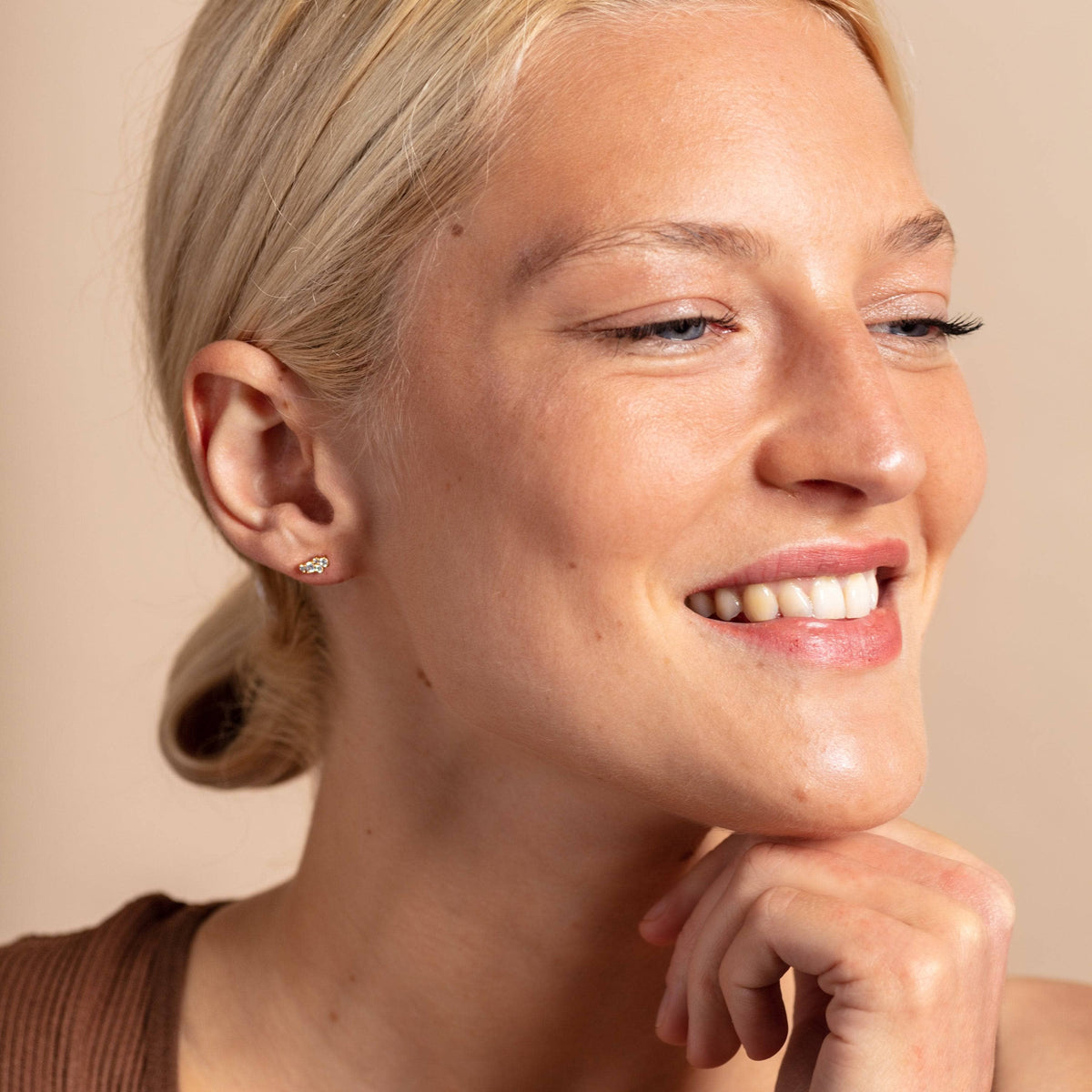 Claire Hill Designs - Galaxy Sparkly Gold Stud Earrings