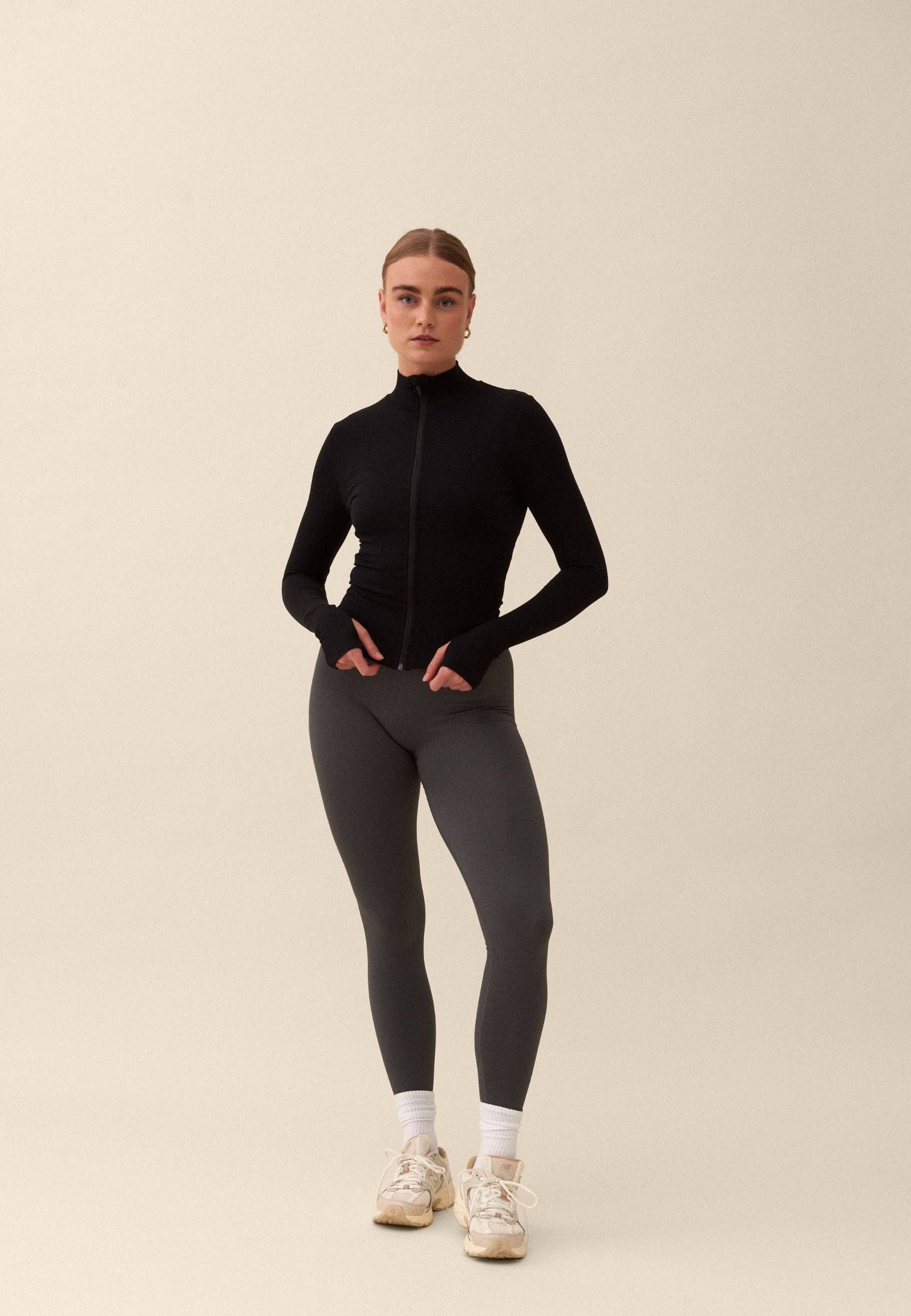 Sisterly Tribe - Seamless Fitted Zip Jacket - Black