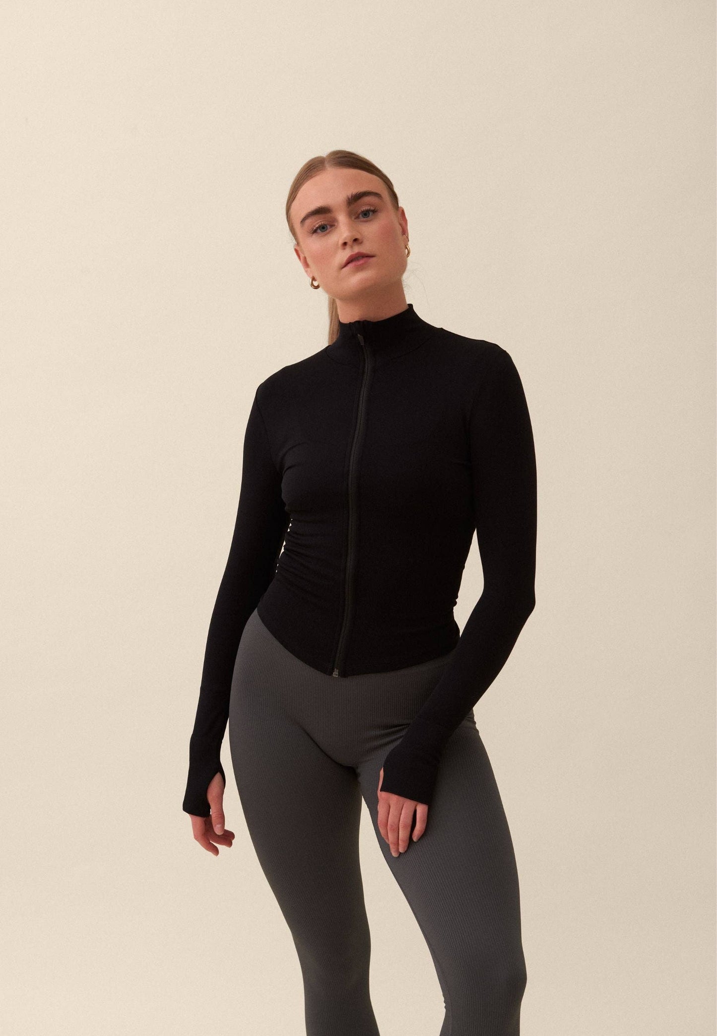 Sisterly Tribe - Seamless Fitted Zip Jacket - Black