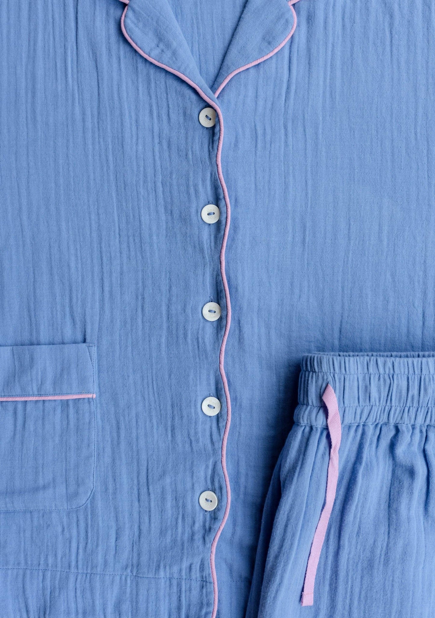 TBCo - Cotton Pyjamas in Cornflower Scallop