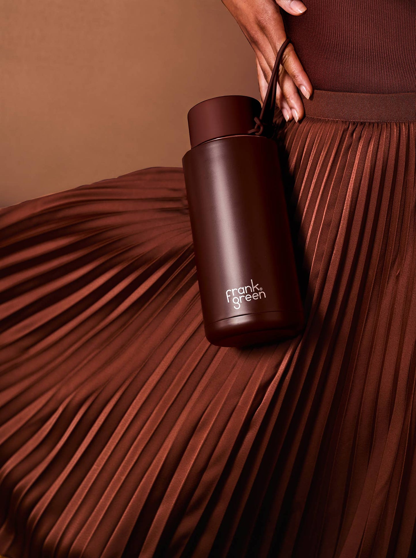 frank green - 34oz/1L Reusable Bottle Chocolate with Flip Straw Lid