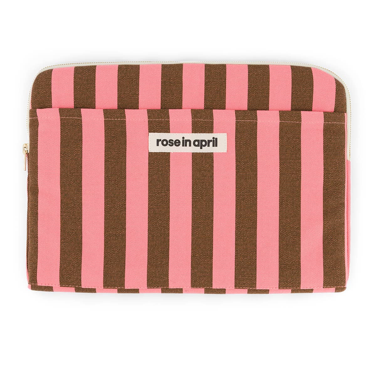 Rose in April | Laptop sleeve 13/14' Octave Stripes Funky Pink / Olive