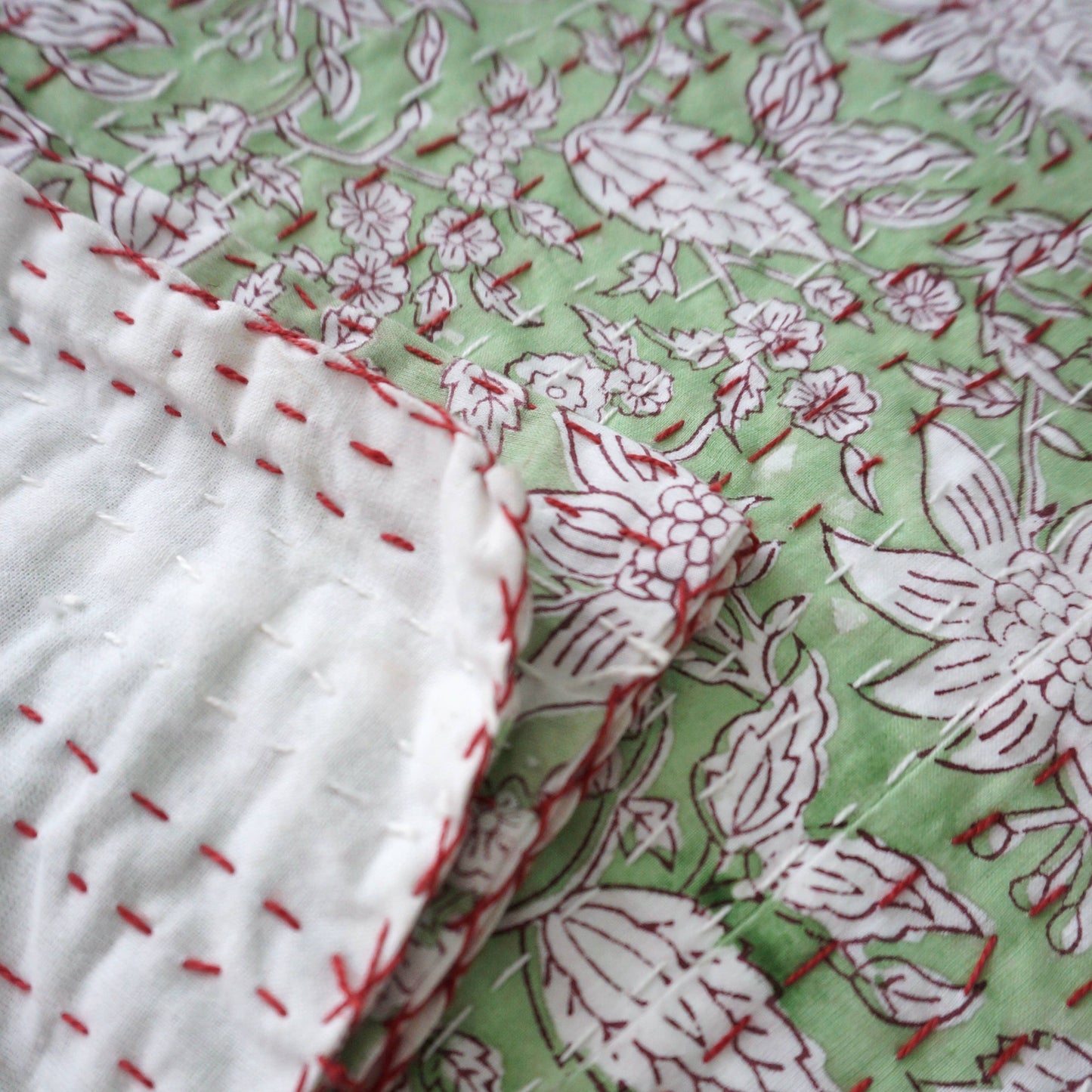 Claire Beaugrand - “Almond” printed cotton bedspread