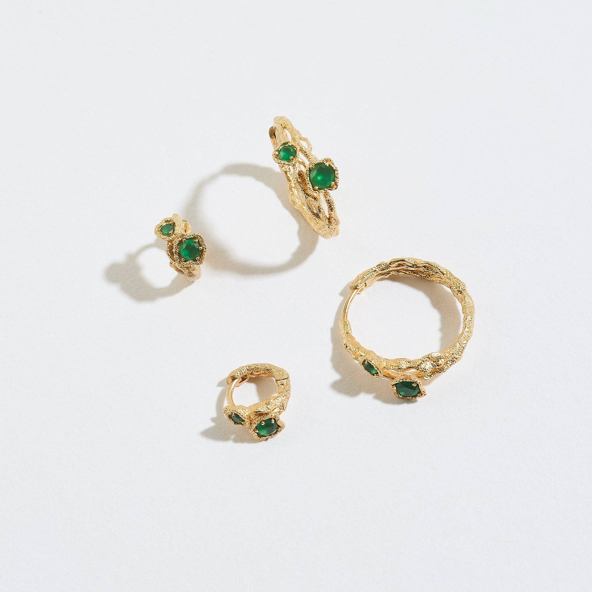 Claire Hill Designs - Chalcedony Twisted Branch Gold Huggies