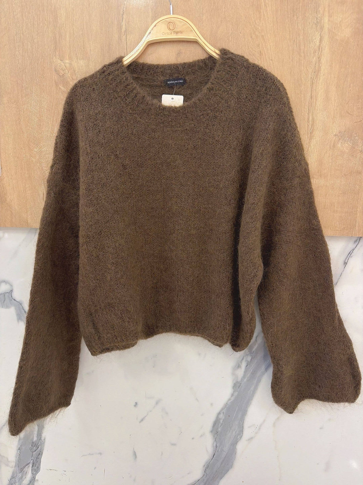 Orice - Round-neck pullover in kid mohair & wool - Made in Italy