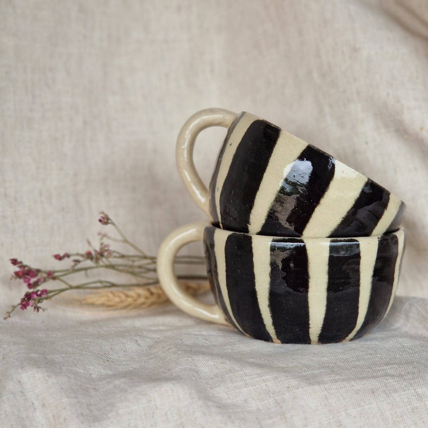 Charlotte Manser Ceramics - Stripe 300ml Cappuccino Mug