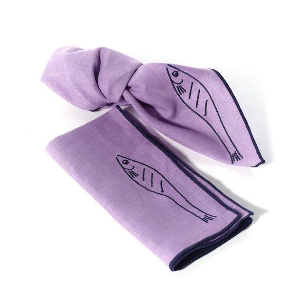 MÆGEN - Linen Blend Napkins - Fish (Set of 2)
