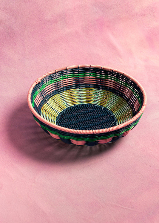 MÆGEN - Maegen Woven Bowl - Pink/Navy