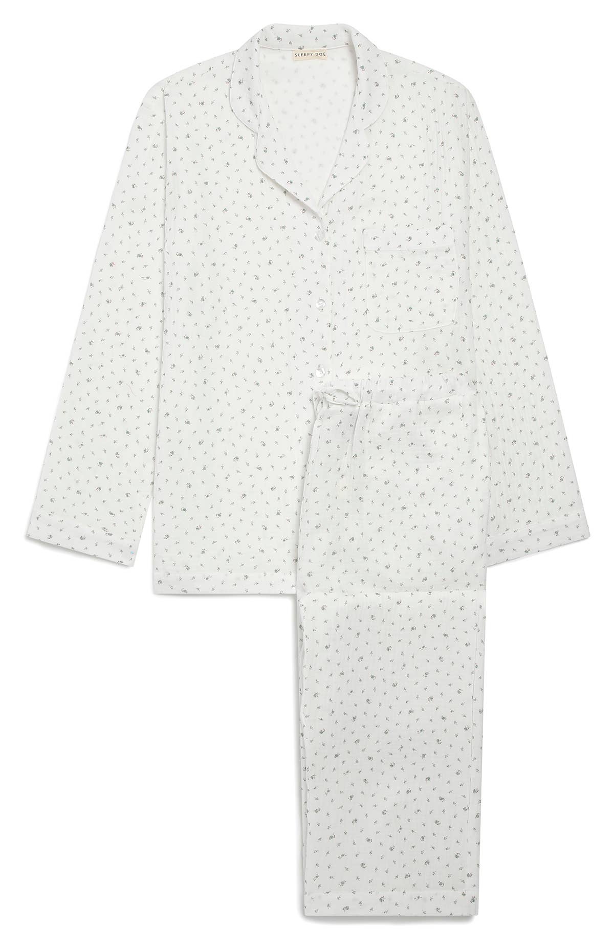 Sleepy Doe - WOMENS TRADITIONAL SET | FLORAL MUSLIN WHITE