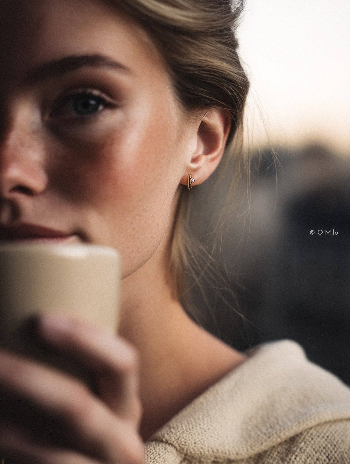 O'Milo - Wire Diamond Hoops. Hugi